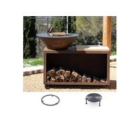 Pack Decouverte Brasero Traditionnel Acier 103 Imitation Corten Double Cuve