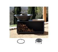 Pack Decouverte Brasero Traditionnel Acier 83 Gris Anthracite Double Cuve