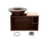 Pack Decouverte Brasero Traditionnel Aluminium 83 Imitation Corten Double Cuve