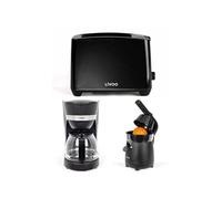 PACK DEJEUNER - - Cafetière électrique 1,25L - Grille-pain 2 fentes - Presse-fruit 120W - Noir