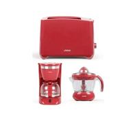 PACK DEJEUNER - - Cafetière Electrique Rouge 1,25L - Grille-Pain 2 Fentes - Presse-Fruit 25W