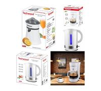 PACK DEJEUNER Cafetière Machine à café Blanche 6 tasses 650W + Presse fruit Blanc + Bouilloire 1L7 Blanche LED bleue 2200W
