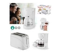 PACK DEJEUNER Cafetière Machine à café Electrique Blanche 1.25L 750W + Grille-pain Blanc 2 Fentes 700W pas cher