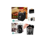 PACK DEJEUNER Cafetière Machine à café Electrique Isotherme NOIRE 1.5L 900W + Grille-pain NOIR 2 Fentes 700W pas cher