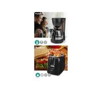 PACK DEJEUNER Cafetière Machine à café Electrique Noire 1.25L 750W + Grille-pain Noir 2 Fentes 700W pas cher