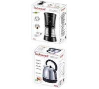 PACK Déjeuner Cafetière Machine à café Programmable Inox 750ML 650W + Bouilloire RETRO INOX 1L8 2200W
