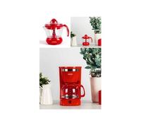 Pack Déjeuner - Livoo - Cafetière Programmable Inox Rouge 1.25L 800W + Presse-Agrumes Electrique Rouge 700ml