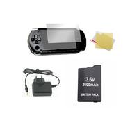 Pack Démarrage Sony PSP Slim & Lite (PSP-2000 / PSP-2004) : Chargeur Secteur, Batterie Haute Capacité et Film de Protection écran -