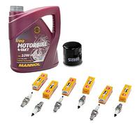 Pack d'entretien huile 4L + filtre à huile + bougies pour Honda GL 1500 GL1500 Goldwing SC22 SC22A SC29 années 1988-2000