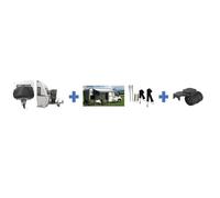Pack départ au camping HTC EQUIPEMENT - 1 housse pour 2 vélos, sangle anti tempête, adaptateur remorque 13 vers 7