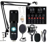 Pack d'équipement de podcast, condensateur BM-800 avec changeur de voix, pack de studio d'enregistrement, pack de microphone de podcast pour ordinateur portable, diffusion/diffusion en