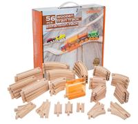 Pack d'extension de voie ferr e en bois de 56 pi ces avec tunnel compatible avec le chemin de fer en bois Thomas Brio Chuggington Imaginarium Set