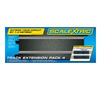 Pack extension de circuit voiture : 4 rails droits standards 350 mm Scalextric