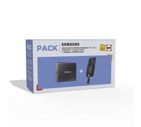 Pack Disque SSD Externe Samsung T7 4 To Noir et Gris + Support magnétique