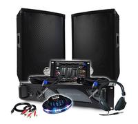 PACK DJ Ampli 1000W, Enceintes 8 2x300W, Mixage, Bluetooth, Animation LED, Petite Sono, Anniversaire, Bar,Soirée, Fête