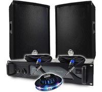 PACK DJ BM SONIC Amplificateur 1000W, Enceintes 8"" 2x300W, Câbles, Animation LED, Petite Sono, Soirée, Fête, Anniversaire, Bar