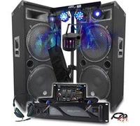 PACK DJ COMPLET Ampli 4000W, Enceintes LSC215 4x38cm 2x2000W, Table de Mixage, Euphoria Portique +48 effets lumières, DERBY LED