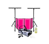 Pack DJ Façade 1200 x 700 - 2 Pieds Supports Eclairage - Machine Fumée LSM1500PRO DMX 1500W - Soirée Sono Mariage Fête