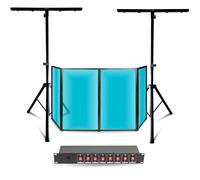 Pack DJ Façade 1200 x 700 - 2 supports lumière Mooving DJLIGHT - Boîtier Dispatching 8 voies - Soirée Fête Pro Mariage