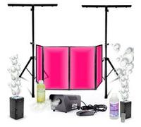 Pack DJ Façade 1200 x 700 - Machine fumée PARTY-SM400 - 2 Machines Bulles Ibiza LED BUBBLE-DREAM - 2 pieds Support Lumière Noir