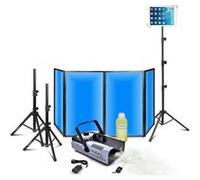 Pack DJ Lumière Façade 1200 x 700 - Machine fumée LSM1200PRO - Pied Support Tablette - 2 Pieds Supports Enceintes - Sono Fête