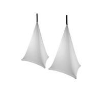 Vonyx pack DJ - Set de pieds d'enceintes avec 2 x housses en lycra - Blanc G