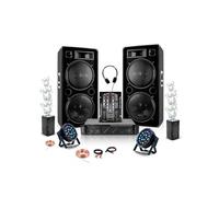 Pack DJ Sono 2 Enceintes 2x1500W Ibiza STAR212 - Ampli AMP1000-MKII 2x800W - Table de Mixage - 2 PAR LEDS RGB - 2 Machine à Bulles