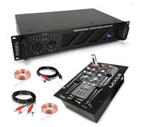 Pack DJ Sono Ampli Sound AMP300-MKII 480W - Table Mixage Bluetooth DJM150USB-BT USB Jack - Câbles RCA Jack enceintes inclus