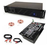 Pack DJ Sono Ampli Sound AMP600-MKII 960W - Table Mixage Bluetooth DJM150USB-BT USB Jack - Câbles RCA Jack enceintes inclus