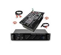 Pack DJ Sono Ampli Sound AMP1000-MKII 1600W - Table Mixage Bluetooth DJM150USB-BT USB Jack - Câbles RCA Jack enceintes inclus