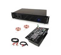 Pack DJ Sono Ampli Sound AMP600-MKII 960W - Table Mixage Bluetooth DJM150USB-BT USB Jack - Câbles RCA Jack enceintes inclus