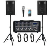 Pack DJ Sono Complet Systeme Audio PA Enceintes Table de Mixage Bluetooth 150W