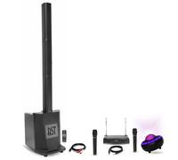 Pack DJ Sono Enceinte colonne avec caisson 480W RMS 10"/25cm BST MEGAMAX-TOWER - 2 Micros sans fil - Enceinte Lumineuse Bluetooth