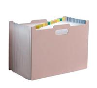 Pack d'orgue Vertical, stockage de papier d'examen, tri des dossiers fichiers multicouches avec sac d'extension Classification Pour Reçus, Factures, Chèques(Pink)