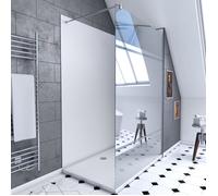 Pack douche à l'Italienne 90x120 - Kit Panneaux muraux Blanc/Chrome + receveur + Paroi Miroir 8 mm