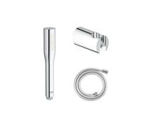 Pack douchette 1 jet Vitalio Get Stick + Flexible 1500 chromé + Support pour douchette