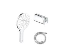 Pack douchette ronde 3 jets Vitalio Smartactive + Flexible 1500 chromé + Support mural