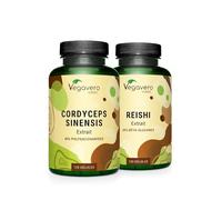 Pack Duo Cordyceps + Reishi | Immunité + Energie | Avec Polysaccharides & Bêta-glucanes | Sans Additifs & Testé en Laboratoire | Vegavero