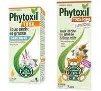 Pack Duo Famille Sirops 100ml soulage la toux - PHYTOXIL TOUX SANS SUCRE + PHYTOXIL JUNIOR - Calme la toux sèche et grasse - Dès 2 ans - Dispositifs médicaux - Apaise la gorge irritée