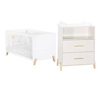 Pack duo Joy naturel lit bébé évolutif et commode à langer