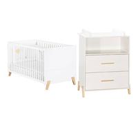 Pack duo Joy naturel lit bébé évolutif et commode à langer