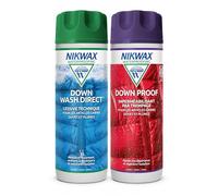 Pack duo Nikwax DOWN WASH et DOWN PROOF, pour nettoyer et imperméabiliser les vêtements, l'équipement, les sacs de couchage garnis duvet, 2x 300ml
