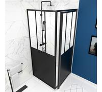 Pack Duo Paroi porte de douche pivotante+ paroi de retour type atelier - 80x200 cm