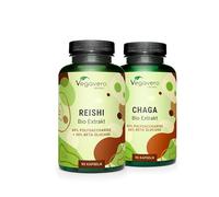 Pack Duo Reishi Bio + Chaga Bio | Qualité Premium : Certifié Biologique | Standardisé en Polysaccharides & Bêta-Glucanes | Vegan & Testé en Laboratoire | Vegavero