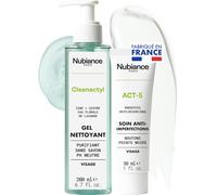 - Pack Duo Soin Visage : Crème Act-5 Combat Les Imperfections 30ml + Gel Nettoyant Cleanactyl 200ml - Régulateur Sébum, Purifiant, Peaux Mixtes, Sans Dessèchement, Réduit Imperfections