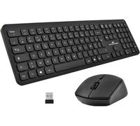 - Pack Easy Slim Clavier Et Souris Sans Fil - Wireless 2,4 Ghz - Clics Silencieux - Design Ultra Slim - Ergonomique - Azerty (Black)