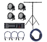 Pack Eclairage PAR 144 LED Projecteur Effet RGBW USB DMX Contrôleur Cable Pieds