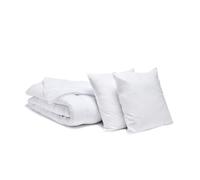 Bleu Calin Pack Economique Couette Tempérée Cocooning 220x240 cm Microfibre Ultra Douce + 2 Oreillers Moelleux 60x60 cm, Fabriqué en France, Certifié Oeko-Tex