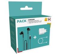 Pack Ecouteurs filaires intra-auriculaires Samsung Blanc + Adaptateur secteur 45W Blanc + Câble USB-C vers USB-C 1 m Blanc