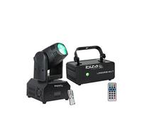 Pack Effet Lumière Lyre Ibiza LMH250-RC - Laser LZR200RGB-MULTI Soirée Ambiance Animation Discothèque Club Bar Musique Dj
